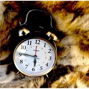 Sharp Alarm Clock Vintage Twin Bell Analog Round Silver